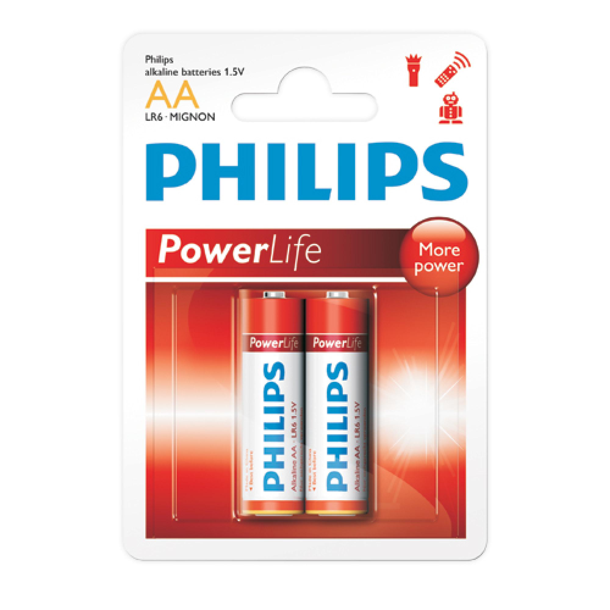 PILHAS ALCALINAS POWER AA 2UN 1.5V PHILIPS