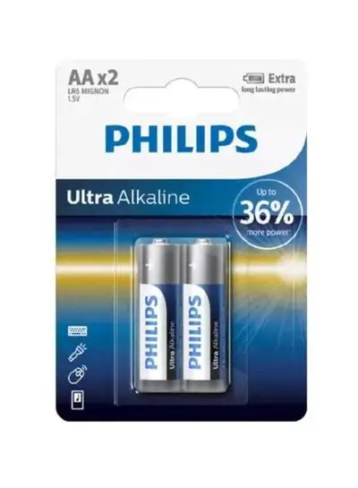 PILHAS ALCALINAS PREMIUM AA 2UN 1.5V PHILIPS