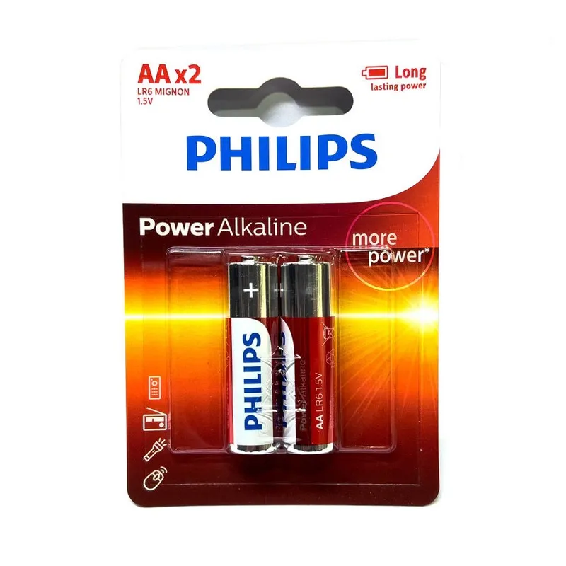 PILHAS ALCALINAS POWER AA 2UN 1.5V PHILIPS