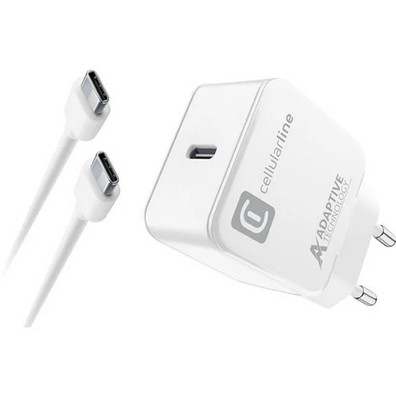 CARREGADOR USB-C 15W + CABO USB-C 1M CELLULARLINE