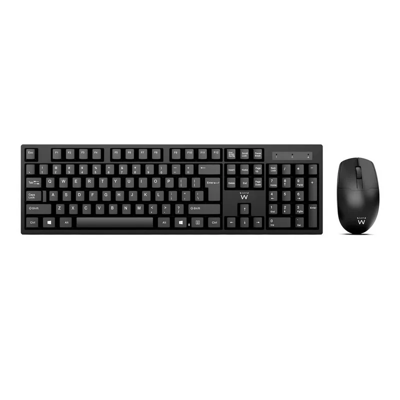 TECLADO + RATO WIRELESS PT PRETO EWENT